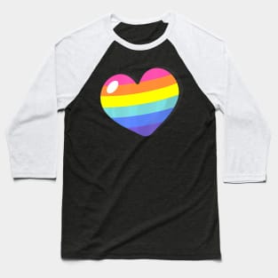 Heart 90's Style LGBT Gay Pride Baseball T-Shirt